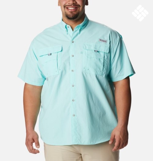 Columbia PFG Bahama II Kort Sleeve Skjorte Herre Turkis | Plus Size 73450R